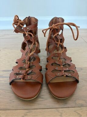 MIA Tan Lace-Up Gladiator Sandals